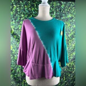 Frayed Size:L Women Top Greenlake- Violet Ombré